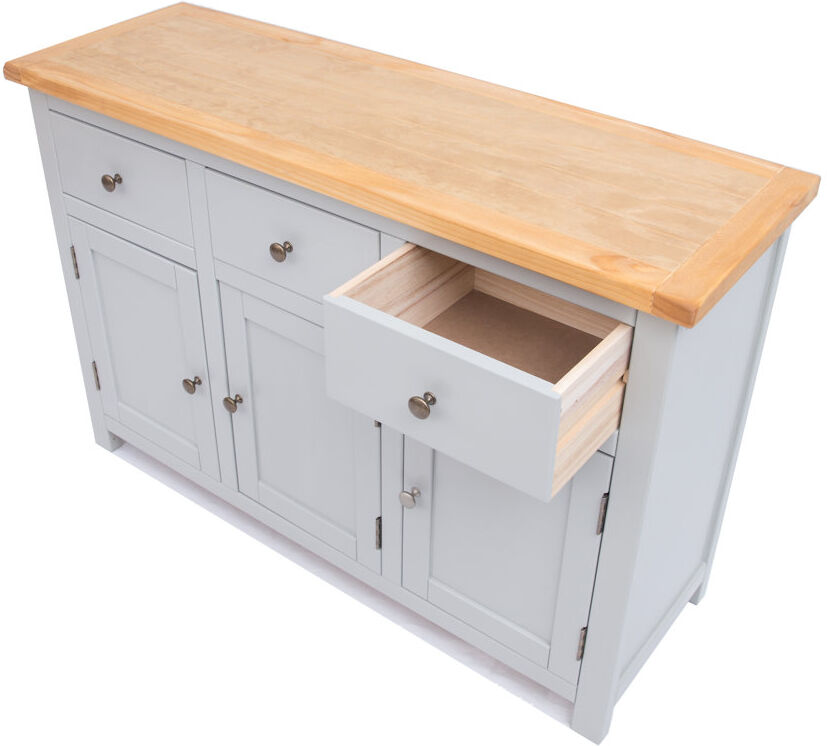August Grove Natividad 120cm Sideboard Light Grey/Bronze 80cm H X 120cm W X 40cm D