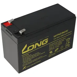 Kung Long WP1236W 12Volt 36W Blei Akku mit 9Ah, 6,3mm Faston Steckkontakt Tab 250, baugleich zur Yuasa NPW36-12