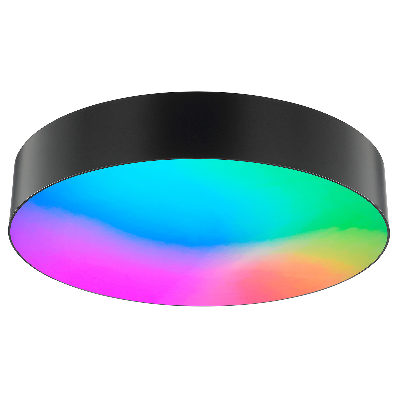 home24 LED-plafondlamp Samir, zwart, Ø 39 cm