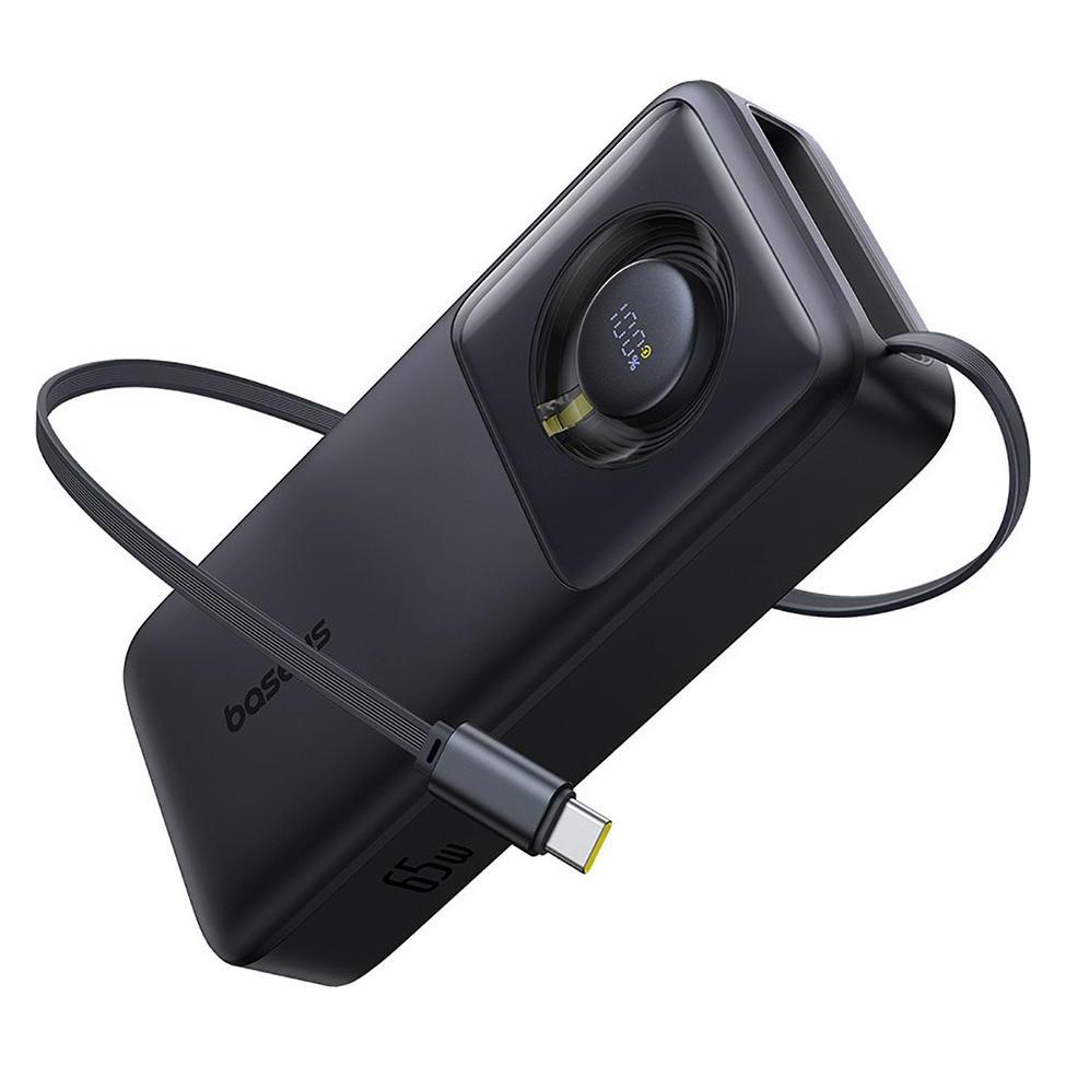 Baseus Powerbank Free2Pull 20000mAh 65W + cable (czarny) (20000 mAh, 65 W, 74 Wh) (P10073700123-00)