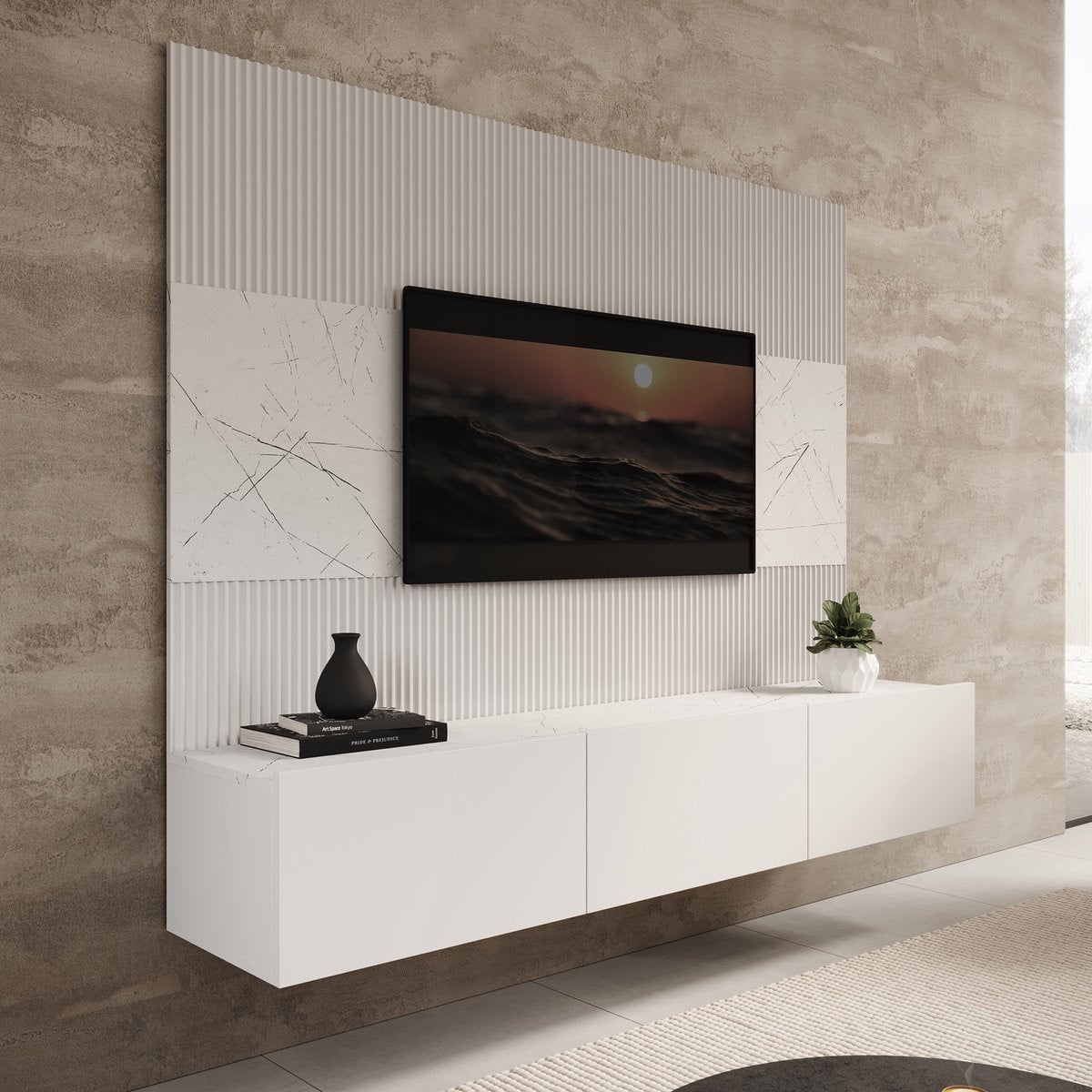 Meubella TV-meubel Dominic Wit - 180 cm