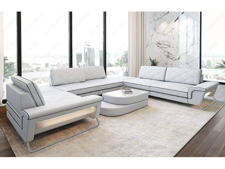 Leder Couch Rotello U-Form