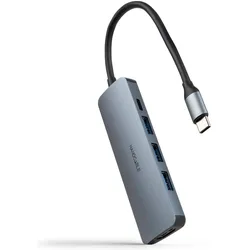 Nanocable 10.16.4605 (USB-C), Dockingstation + USB Hub, Grau