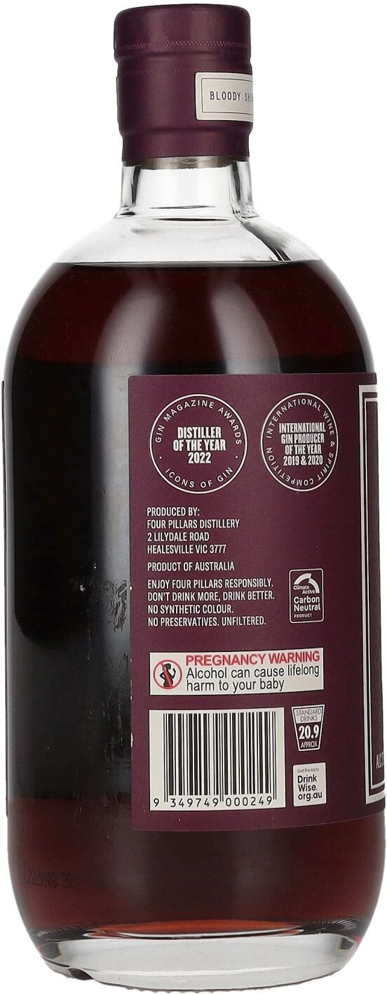 Four Pillars Gin Four Pillars BLOODY SHIRAZ Gin 37,8% Vol. 0,7l