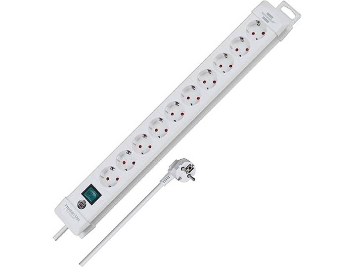 BRENNENSTUHL 1952200100 - Base múltiple Premium-Line Blanca Con varias posibilidad de instalación y fijación (10 Tomas)