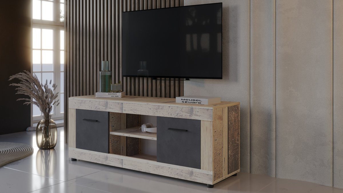 Meubel Square Vantage TV-meubel in Licht Old Wood, 140 cm