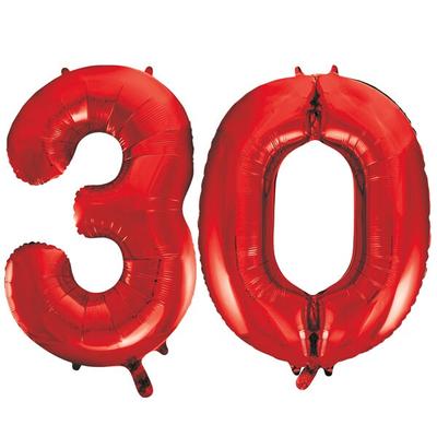 XL Folienballon rot Zahl 30