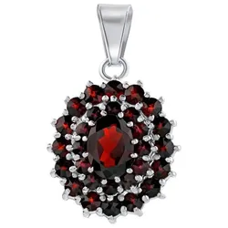 Silvego, Christbaumschmuck, Luxury silver pendant with real Czech garnet SILVEGO180024
