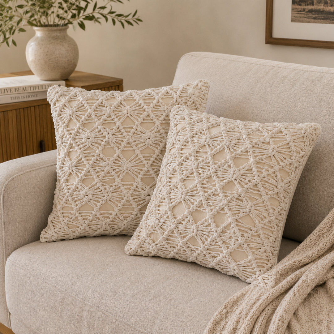 Bloomsbury Market Chipperfield Square Cushion White