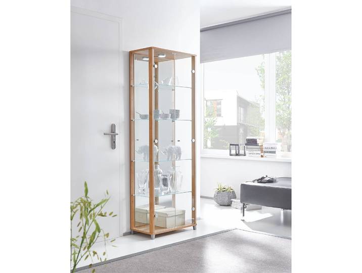 Armoire vitrine Exhibit III 58 x 172 x 33cm Marron/Imitation noyer
