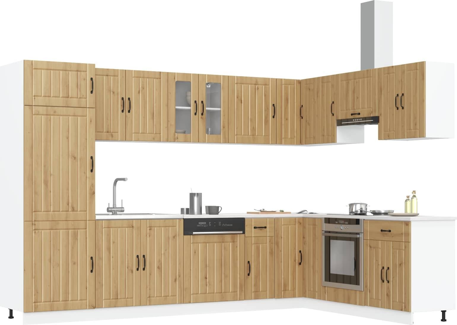 Syfax Wastafel onderkast met houteffect voor badkamer en keuken