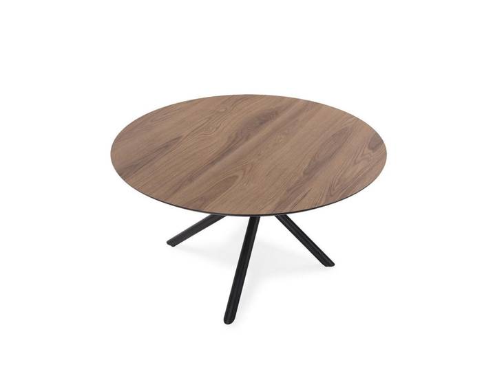 Calicosy Esstisch mit Metallbeinen 120/76/120 cm, Nussbaumfarben, 120x76x126 cm, Esszimmer, Esstische