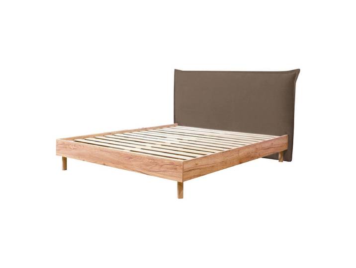 Bett BOBOCHIC CHARLIE 160x200cm stoff mit textur taupe