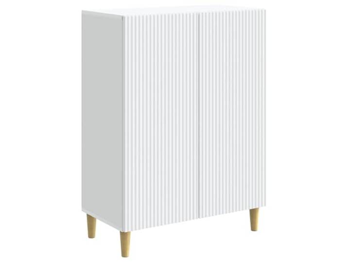 LASWWQMRF Sideboard Weiß 66x34,5x90cm Kommode Holzwerkstoff Kompakter Beistellschrank mit 2 Schwenktüren und Regalböden für Wohnzimmer, Essbereich und Flur.