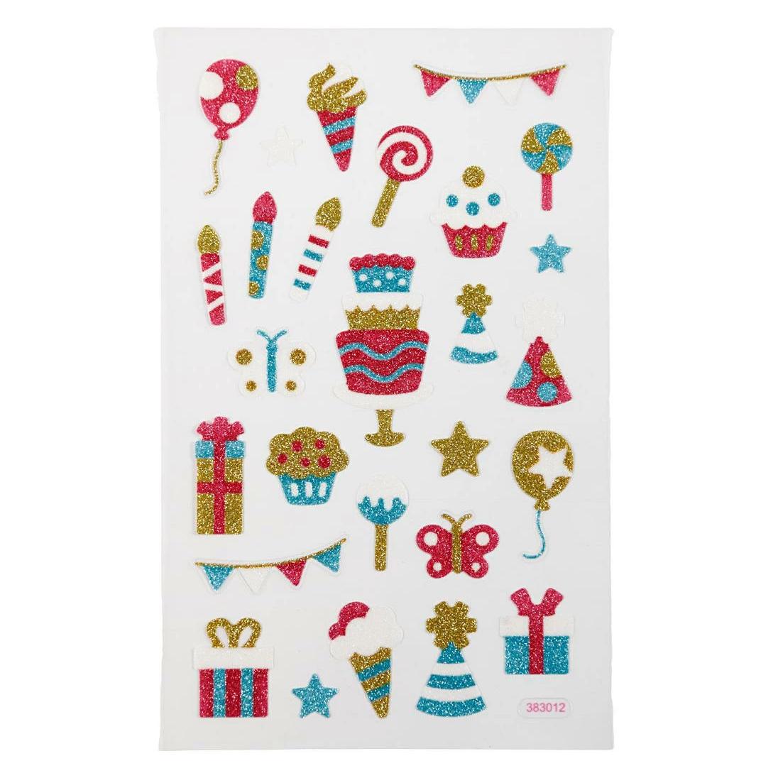 Creativ Company Glitzersticker 10 x 16 cm 1 Blatt, Geburstag (1 Sticker) (280016)