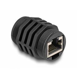 Delock 87255 RJ45 Cat.6A Einbaumodul IP67 staub- und wasserdicht 87255 RJ45 Flanscheinsatz Polzahl Sensoren 8P8C Schwarz 1 St.