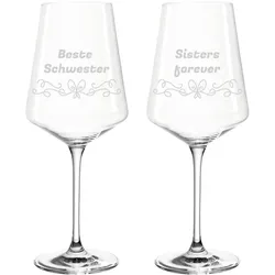 Gravur Weißweinglas Puccini 560 ml - Schmetterling - 2er Set