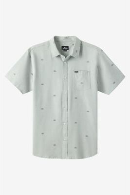 O'Neill s Light Check Geo Standard Fit Shirt in Sage, Size Medium, Elastane/Polyester