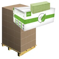 V Ellis Eco lindgrün 24 x 21 cm Palette Handtuchpapier Palette mit 32 x 3200 Blatt, Zick-Zack / V-Falzung, 2-lagig