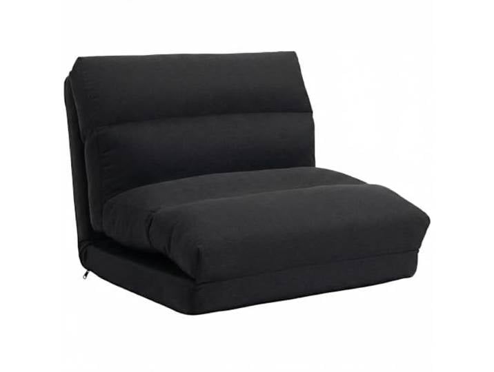 HOMCOM Canapé Paresseux Chauffeuse 1 Place Fauteuil Salon 70x72x56cm Noir Fauteuil Paresseux Convertible en Lit\, Dossier Inclinable sur 5 Positions\, Charge 120 kg\, pour Salon Chambre Bureau