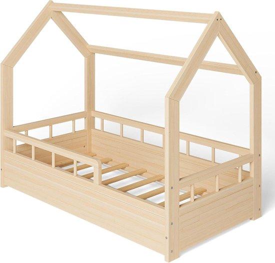 Kinderbett - Kleinkindbett - Sicheres Schlafen - Montessori-Design - 70x140 cm - Holzfarbe