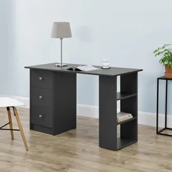 Schreibtisch Lemberg 120x50x72 cm Dunkelgrau en.casa