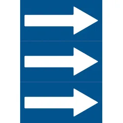 Fließrichtungspfeile gemäß DIN 2403, blau/weiß - 33000x50 mm Folie selbstklebend
