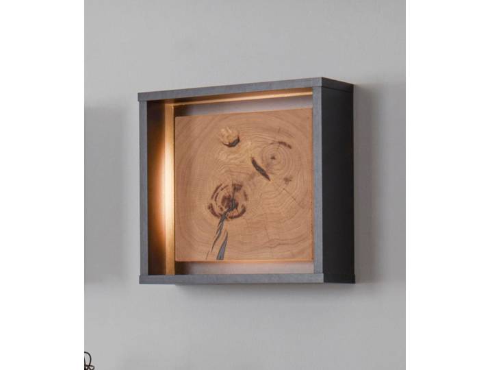 VOGL MÖBELFABRIK Wandleuchte, schwarz, H: 33cm, Leuchten, mit Rahmen, Wandleuchte