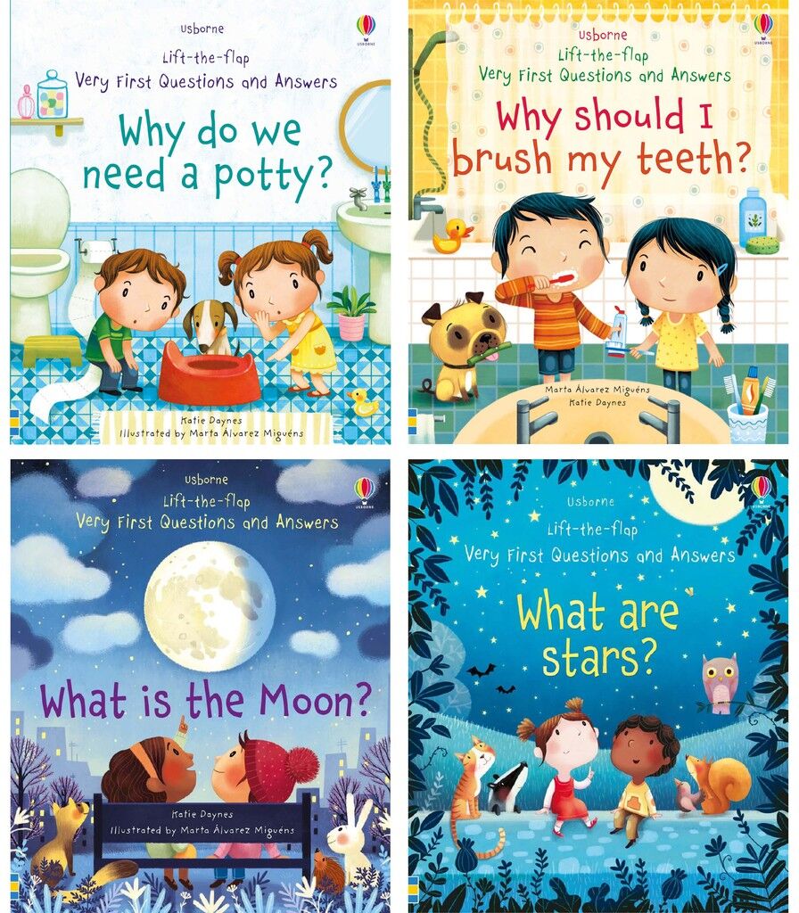 Usborne Lift-the-flap Series My Very First Questions and Answers Collection 4 Books Box Set