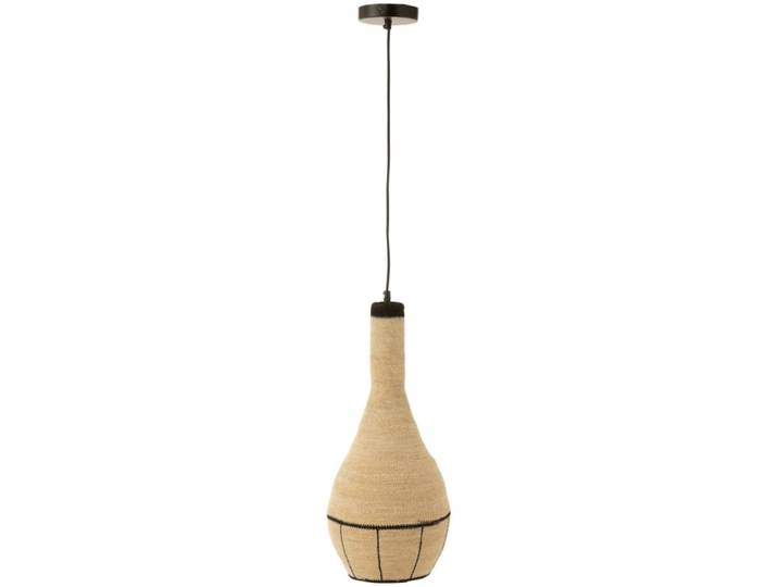 Lampe suspendue poire en roseau beige 24x24x56 cm