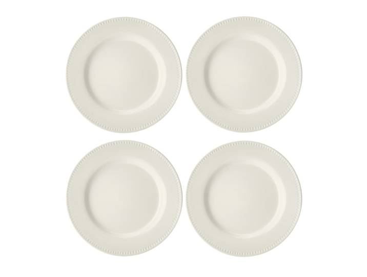 Assiettes plates, set de 4, 27cm, crème