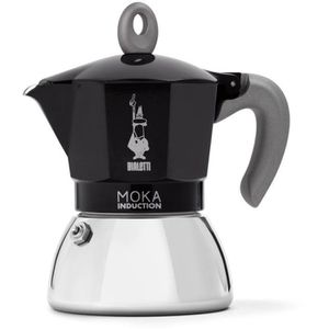Bialetti Espressokocher 6934 Moka Induktion 4, Aluminiumgehäuse, schwarz, 150ml, für 4 Tassen