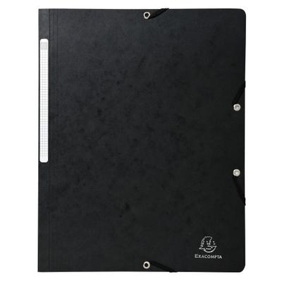 Exacompta 55411E 50x Eckspannmappe aus Manila-Karton 355g/qm, für Format DIN A4 - Schwarz