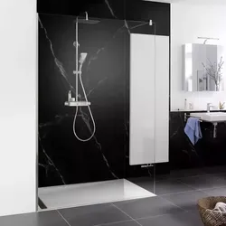 HSK Duschabtrennung Walk-In Frontelement-komplett inkl. Wandanschlussprofil „Walk In Pro“ Glas Nebel, Profile Edelstahllook, H: 2000 mm