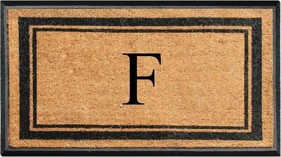 "A1 Home Collections Markham Border Natural Flocked Rubber Large Doormat 30""x48"""