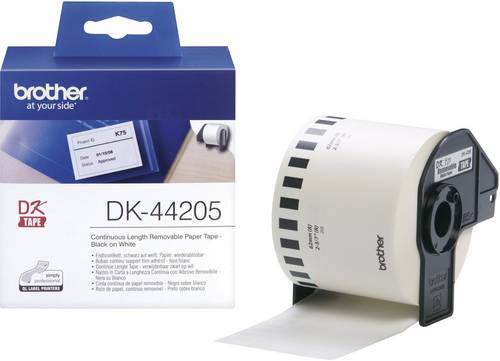 Brother DK-44205 Etiketten Rolle 62 mm x 30.48 m Papier Weiß 1 St. Wiederablösbar DK44205 Universal-Etiketten