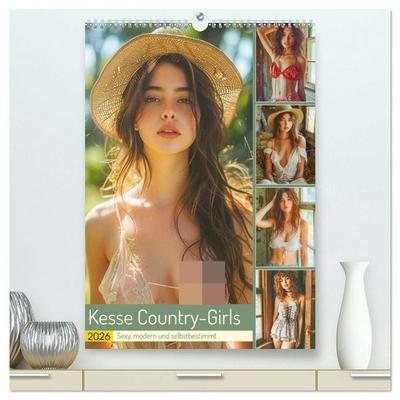 Kesse Country-Girls. Sexy, modern und selbstbestimmt (hochwertiger Premium Wandkalender 2026 DIN A2 hoch), Kunstdruck in Hochglanz