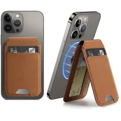 ESR - Desk Holder MagSafe HaloLock - Vegan Leather Wallet Stand - Tan Suede (Apple iPhone 12), Smartphone Hülle, Braun