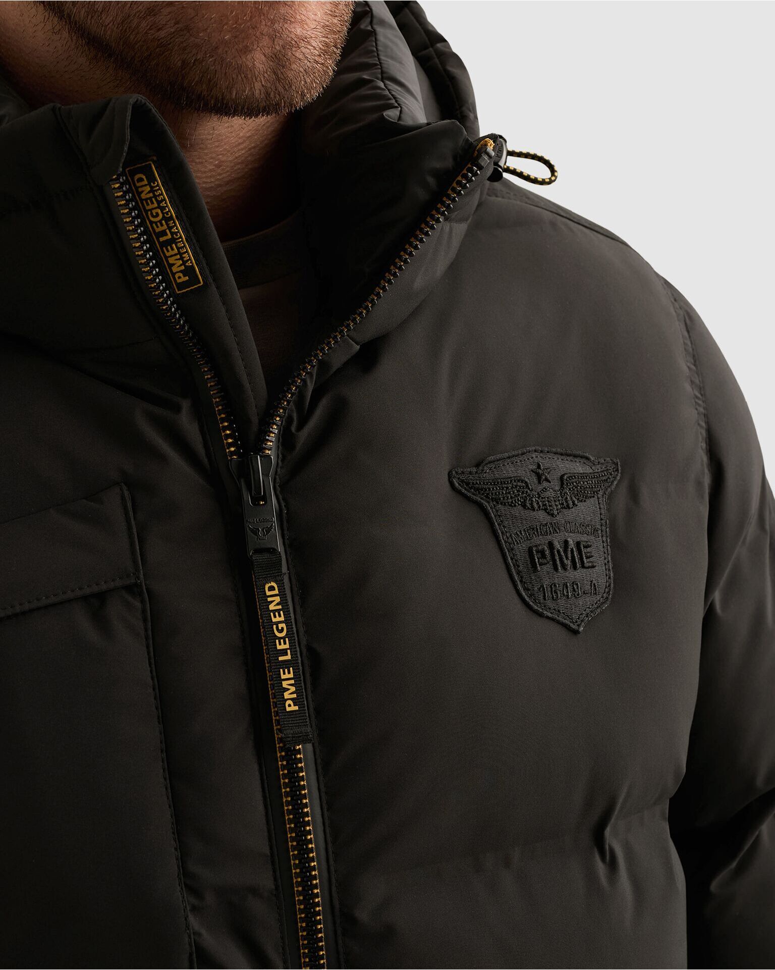 Winterjacke PME LEGEND "AIRSHIP Mach6", Herren, Gr. 3XL, schwarz (jet schwarz), Web, Obermaterial: 94% Polyester, 6% Elasthan, unifarben, regular fit hüftlang, Strickbündchen, Jacken Winterjacke, /Pufferjacke - winddicht, atmungsaktiv & wärmend
