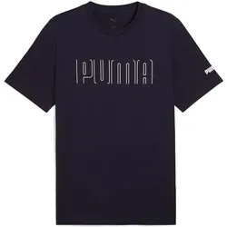 Puma, Herren, Sportshirt, SPORT Graphic Tee (L), Blau, Schwarz
