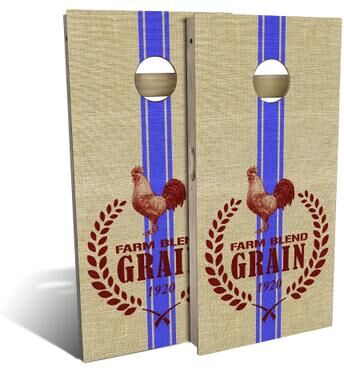 Skip's Garage Grain Sack Outdoor Cornhole Board Set