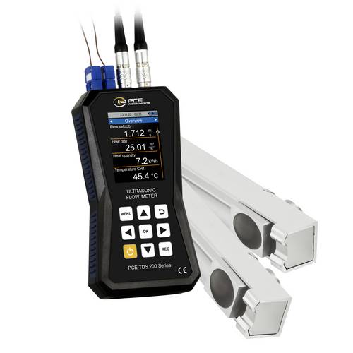 PCE Instruments Ultraschall-Durchflussmessgerät PCE-TDS 200+ MR inkl. Sensoren |Temperatur |Wärmeleistung |Wärmemenge