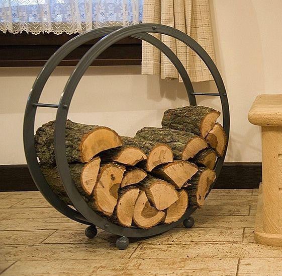 DanDiBo Houtrek voor houtblokken, rond, grijs, diameter: 70 cm, model 80004