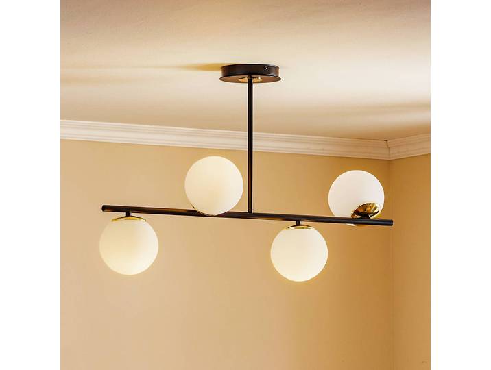 Deckenleuchte Kiba EMIBIG LIGHTING, dimmbar, schwarz, für Wohn- / Esszimmer, Glas, Modern