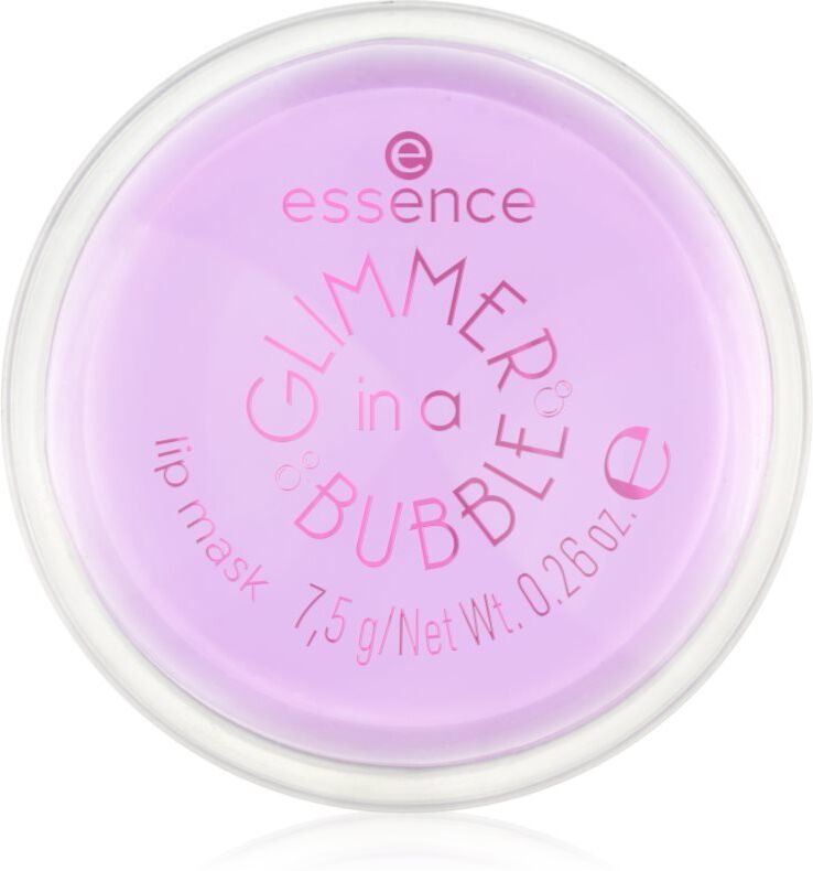 essence GLIMMER IN A BUBBLE hydrating lip mask with glitter shade 01 Kiss In A Bubble 7.5 g