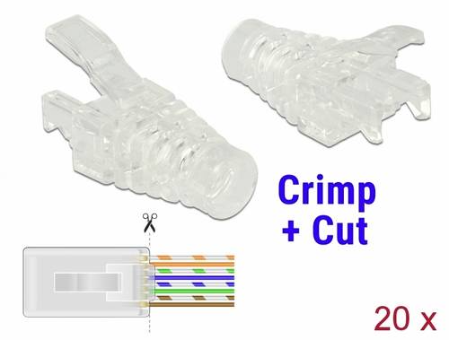 Delock Crimp&Cut RJ45 Knickschutz St 20S Drahtverbinder Transparent 1St.