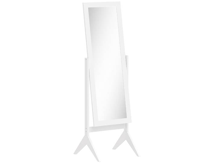 Miroir sur pied inclinable Homcom, pleine longueur, 47x46x148 cm, miroir sur pied avec support et cadre rectangulaire, pour chambre à coucher, salon, blanc