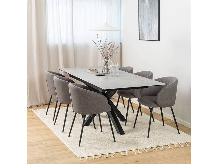 Table extensible Holcot 168 x 90cm Gris/Imitation béton