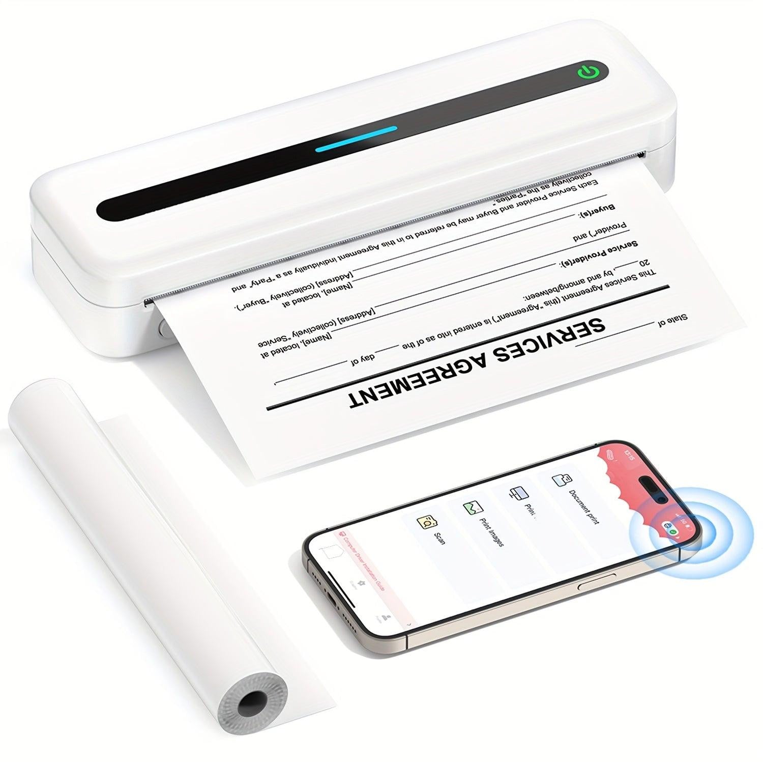 Selius Draagbare Thermische Bluetooth Printer - Inkless Mobiele Wireless Printer