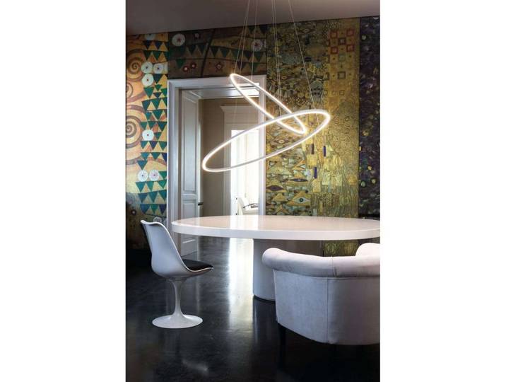 Ellisse Double Pendelleuchte Aluminium - Nemo Lighting - Esszimmer - Mehrflammig